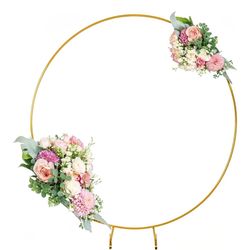 6.6 FT Round Backdrop Stand Gold For Parties Balloons Backdrops 