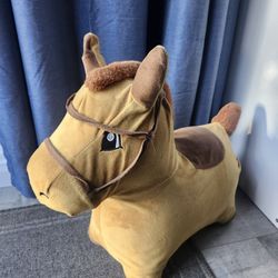 Plush Horse Ride-On Toy – Soft Stuffed Animal for Kids