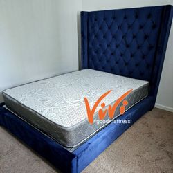 QUEEN MATTRESS WITH BOX SPRING 2PC ⚠️ BED FRAME ISN'T AVAILABLE