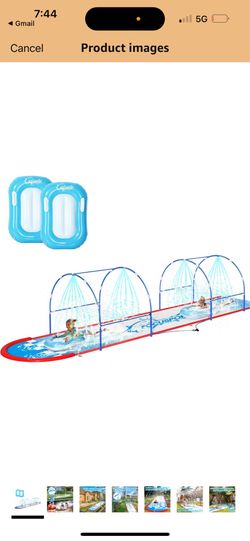 23FT Lawn Water Slide with Dual Metal Frame & Independent Sprinkler System, Water Slide for Kids Backyard, Includes 2 Bodyboards, 6 Stakes, Air Pump, 