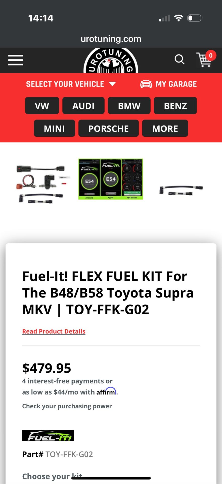 Supra A90 Fuel It Ethanol Reading