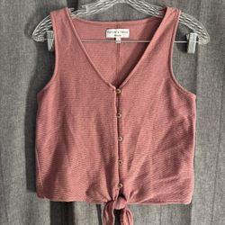 Madewell Texture and Thread Tie Front V Neck Tank Small Grunge Punk Y2K Skater