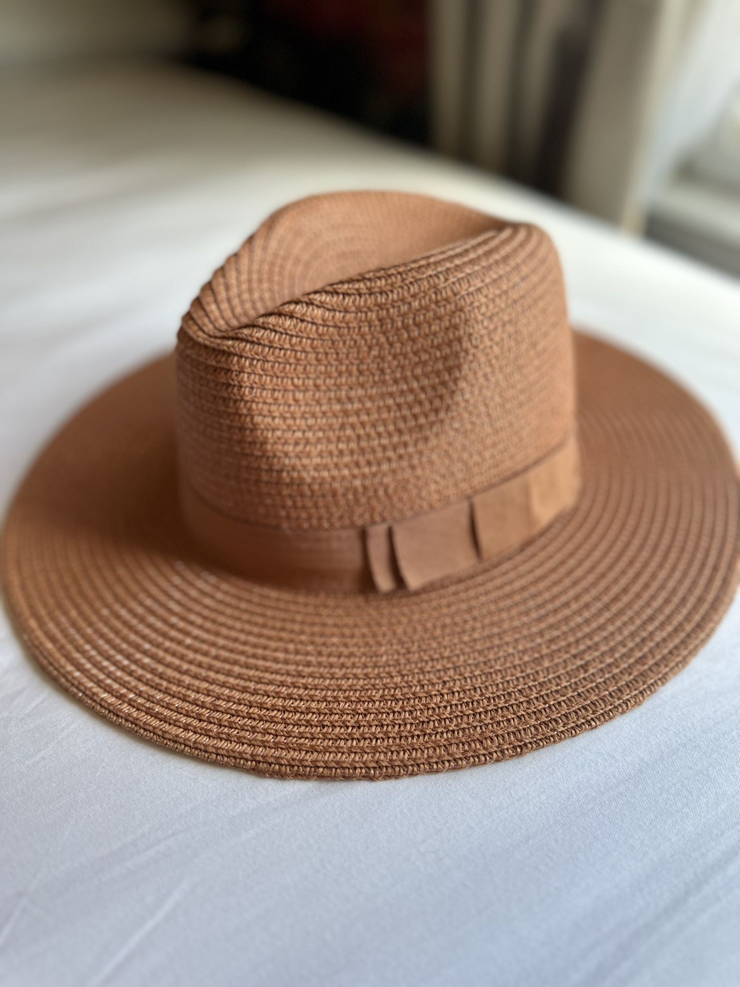 Peach wide brim hat