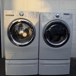 LG Tromm Washer & Dryer w/ Pedestals