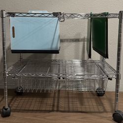 Heavy Duty Hanging Folders Organizer Cart