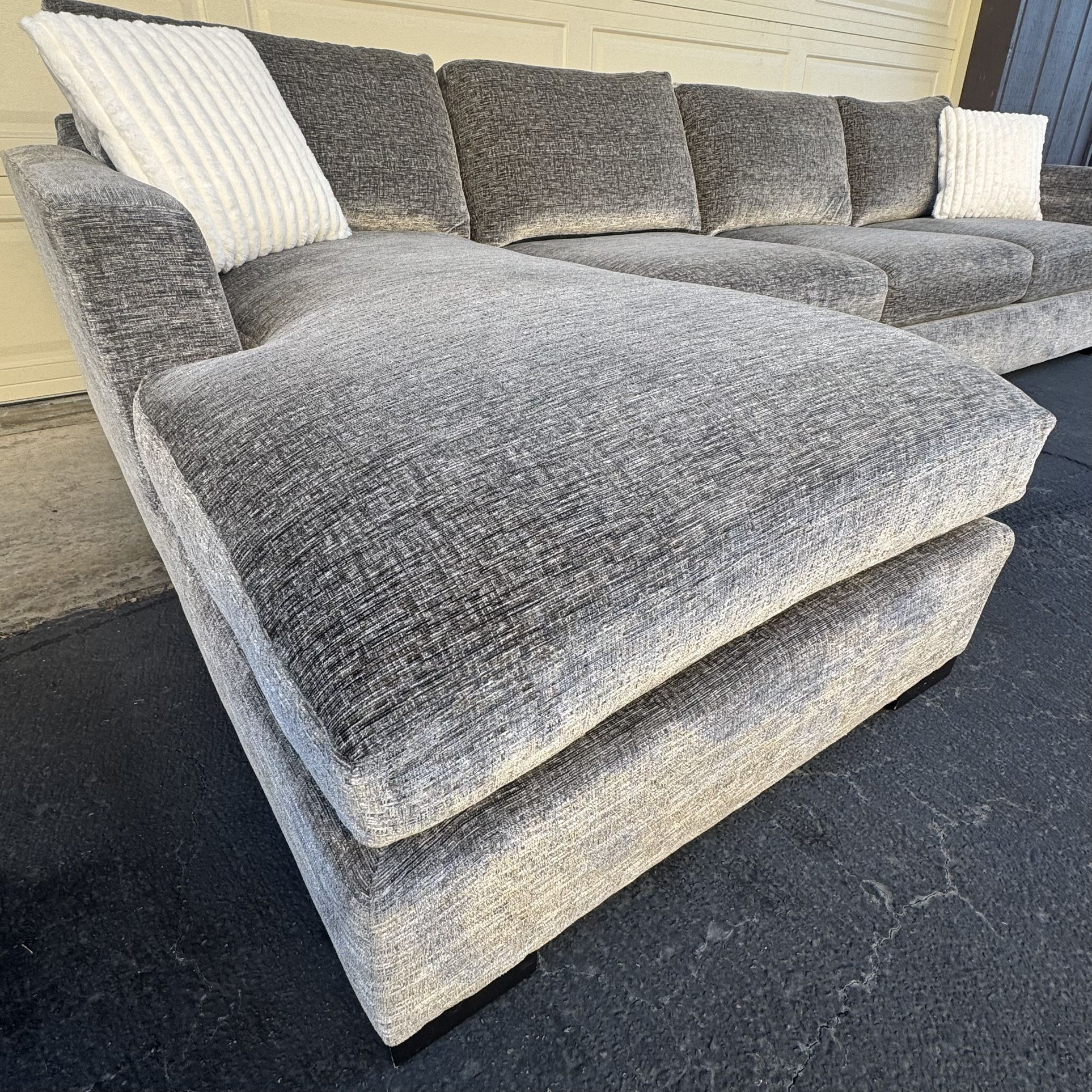 Huge Gray Living Spaces Sectional Couch Sofa