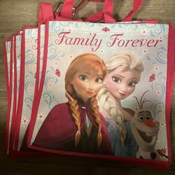 12- Disney Frozen Reusable Tote Party Favor Bag 13”x13” With An Additional 6” Arm Hang 