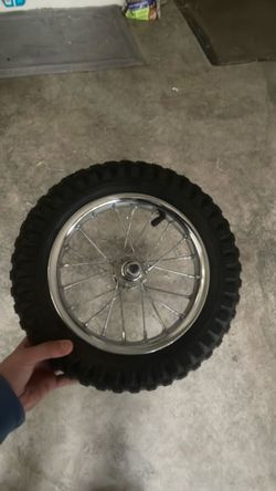 Razor mx350 front Dirt Bike Wheel with Knobby Tire