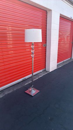 Floor Lamp with Crystal Orbs and Drum Shade