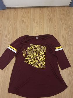 ASU Ladies Red Burgundy Top Dress Long Sleeve Sleepwear Size XL 