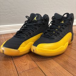 Jordan 12 University Gold Black And Yellow Size 5.5youthc
