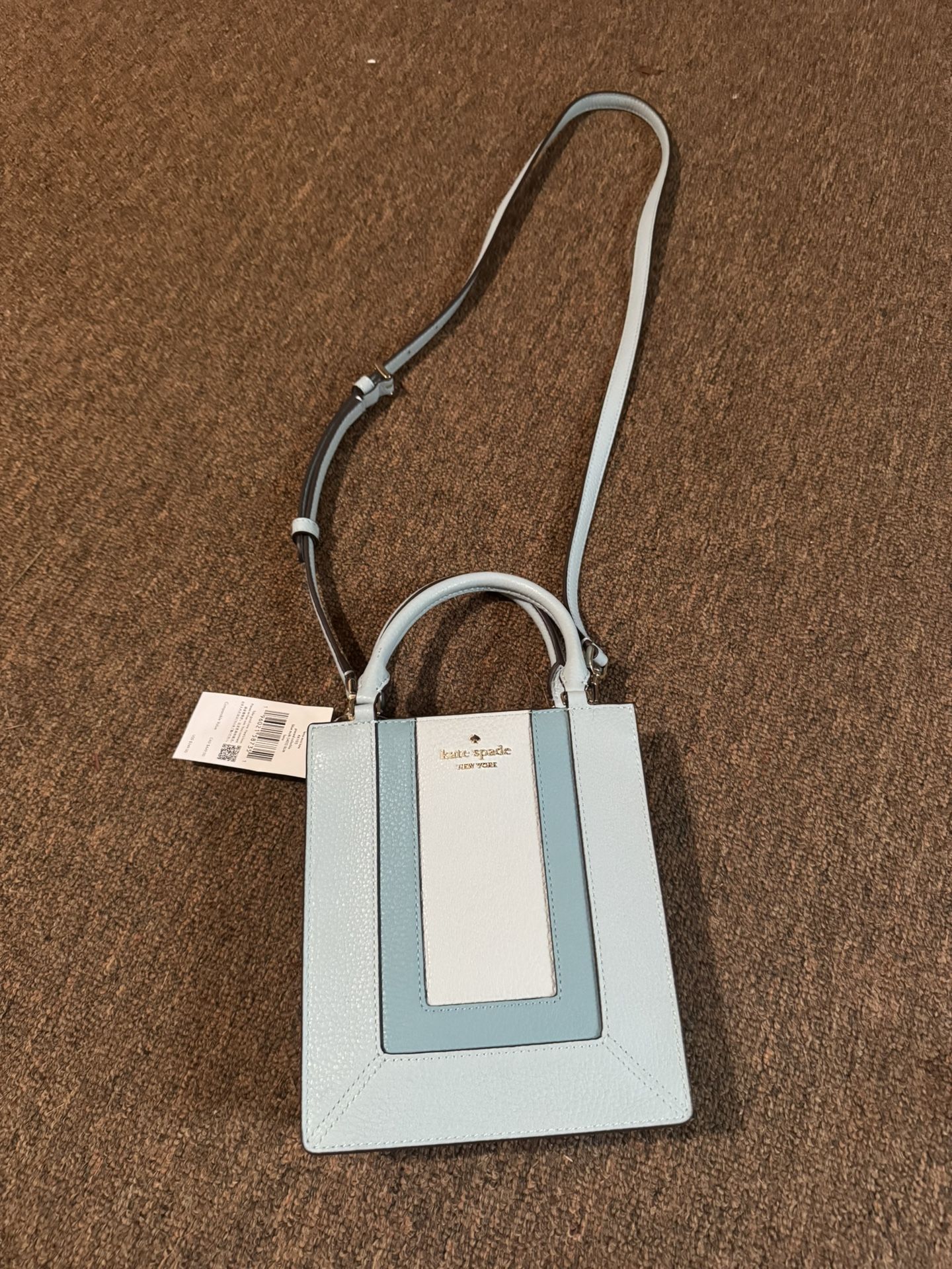 New Kate Spade Lena Mini Tote Crossbody Pieced  Color block Blue Multi 