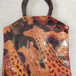 Genuine Leather Handmade India Tribal Pattern Handbag/Purse