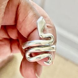 925 Sterling Silver Handmade Snake/Serpent Women’s Ring Sz 6