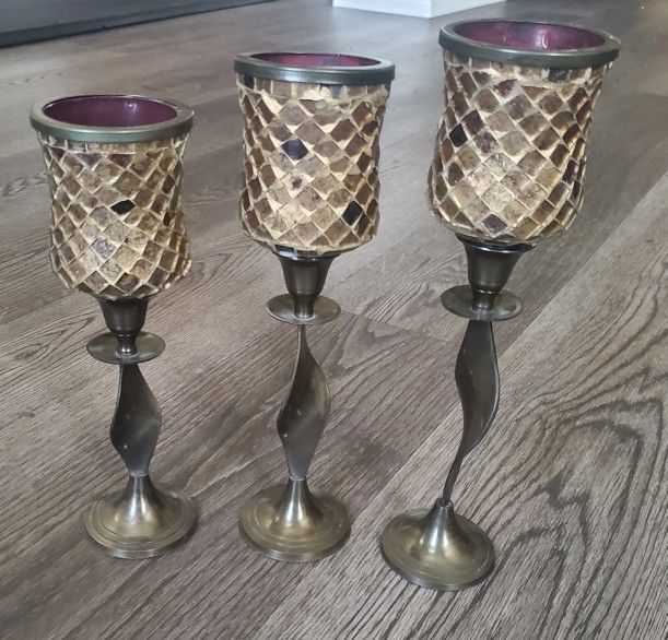 Candle Holders. Set Of 3. Deltona
