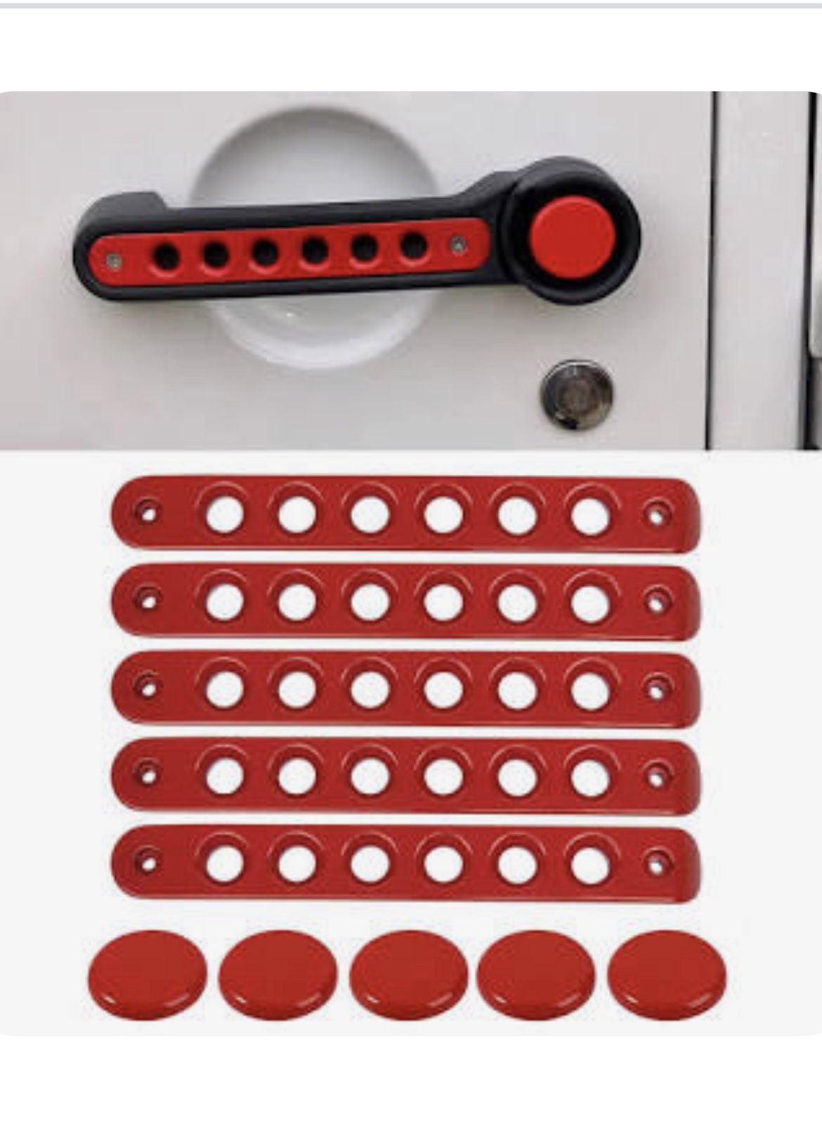 RED Door Handle Inserts Fit Jeep Wrangler JK