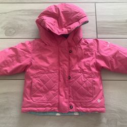 Columbia reversible winter snow jacket baby girl sz. 12 months 