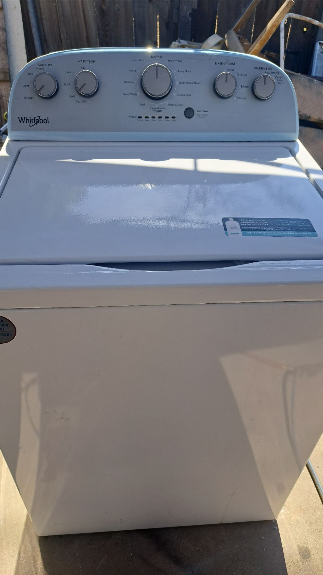 Whirlpool upright washer