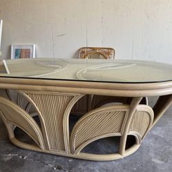 Vintage Rattan Coffee Table SET