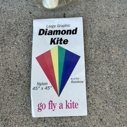 NEW Diamond Rainbow Kite 45”x45” Vintage Rare Beach Park Toy