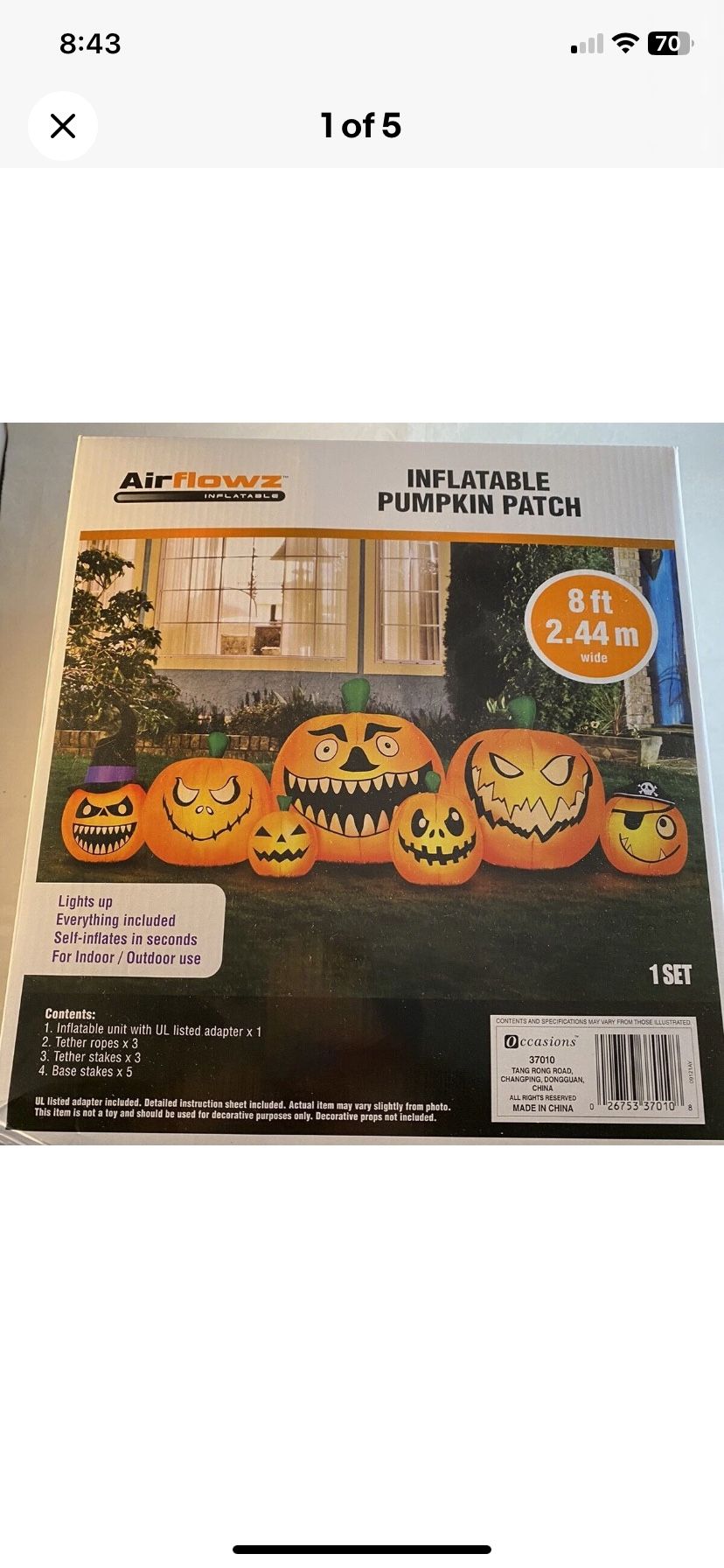 Airflows Inflatable Pumpkins, Halloween Decoration Brand New