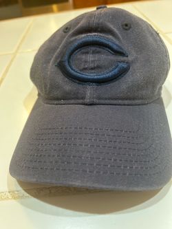 navy blue Chicago Bears New Era 9TWENTY Adjustable Hat, identified by the "9TWENTY" branding on the interior seams and the official NFL shield tag abo