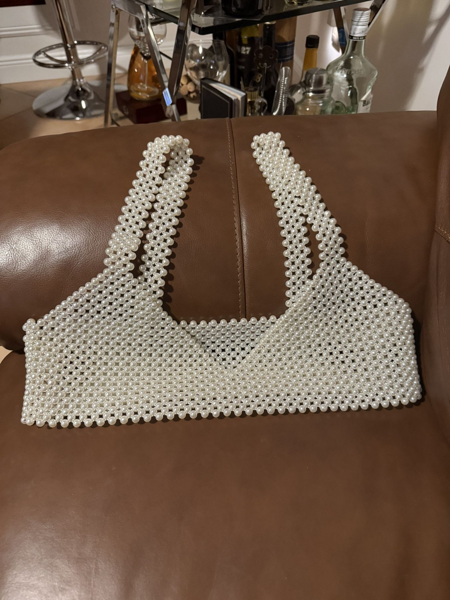 Women Sexy Pearl Crop Top
