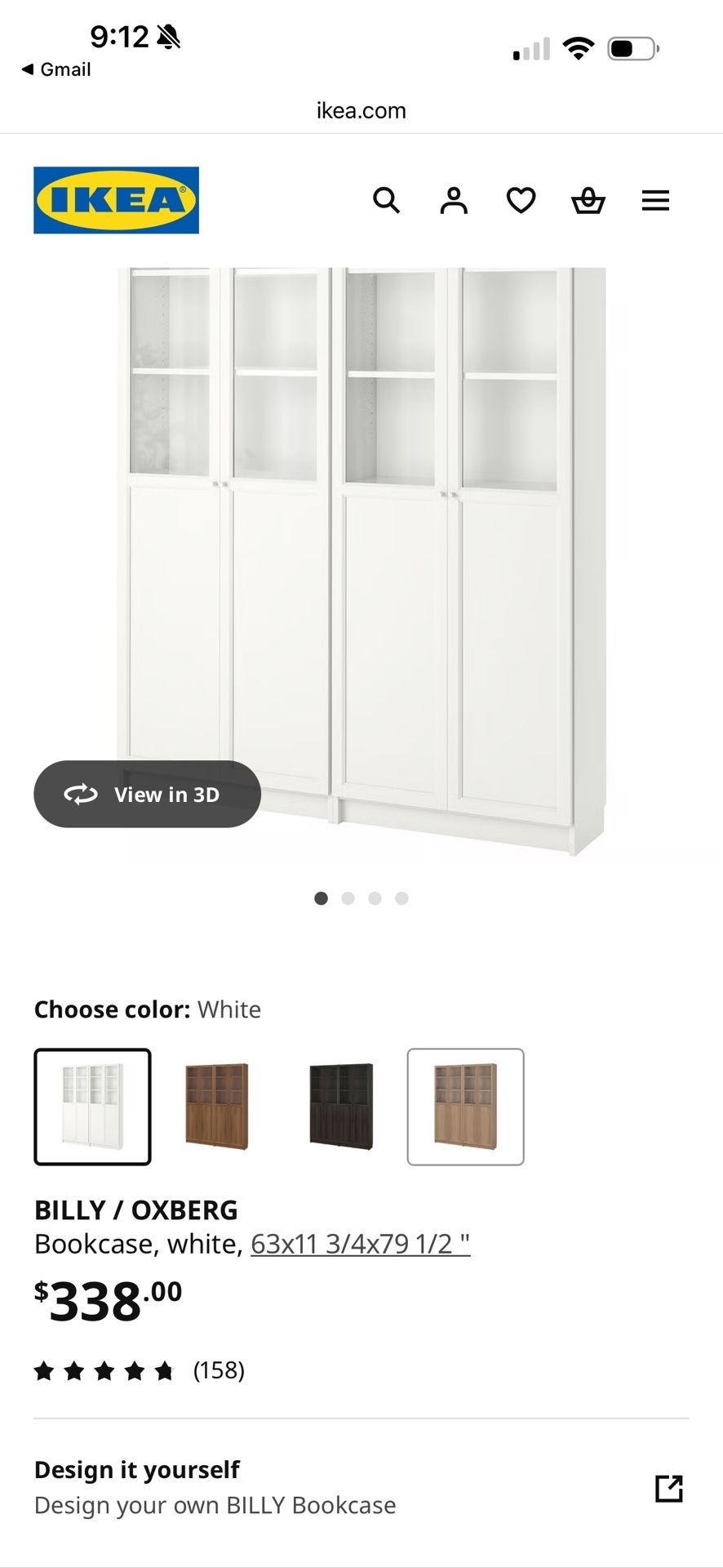 IKEA Billy Bookcase With Doors (set Of 2)