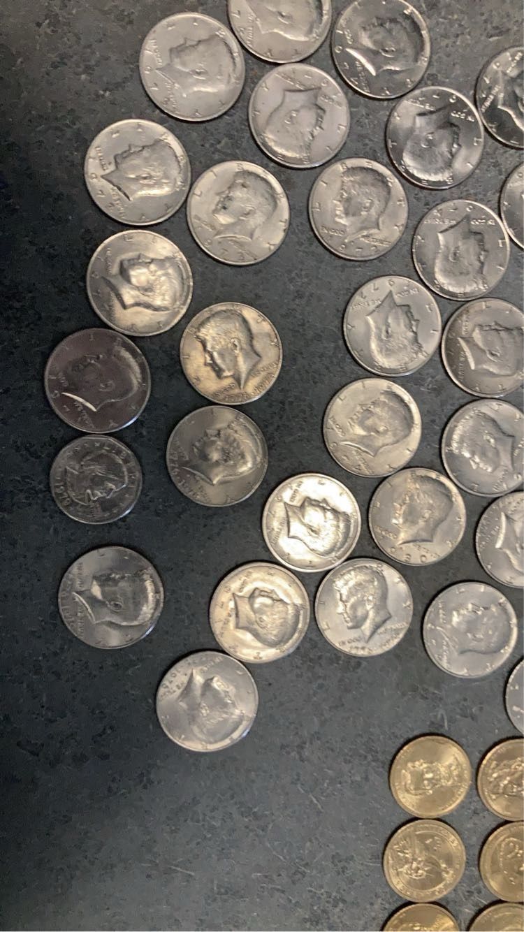 Coin Collection 50 Cent Piece Some Silver