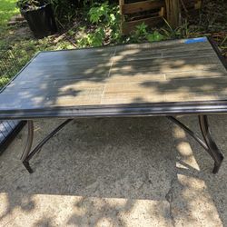 Metal and Stone Coffee Table