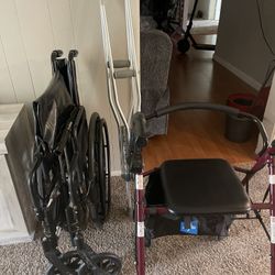 Walker , Wheel chair , Crutches 