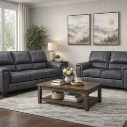 NEW SOFA AND LOVESEAT DARK GREY WITH FREE DELIVERY