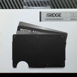 Ridge Cash Strap Black Leather Slim Wallet *New*