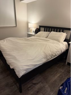 Ikea Hemnes Queen bed frame dark brown