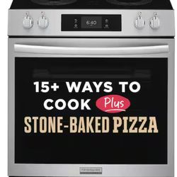 Gallery 30 in. 5-Burner Slide-In Electric Range in Smudge-Proof Stainless Steel with Stone-Baked Pizza