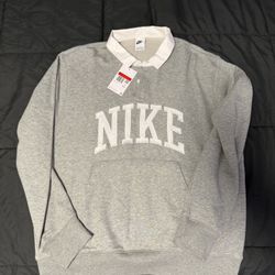 Nike Men’s Club Fleece Long Sleeve Polo Sweatshirt