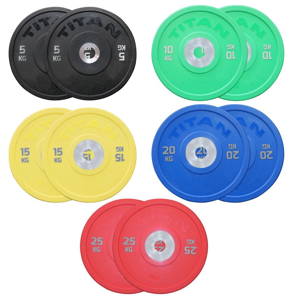 10KG PAIR of ELITE OLYMPIC COMPETITION GREEN BUMPER PLATES by Titan Fitness
