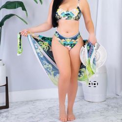 Two Piece Bikini With Sarong 
