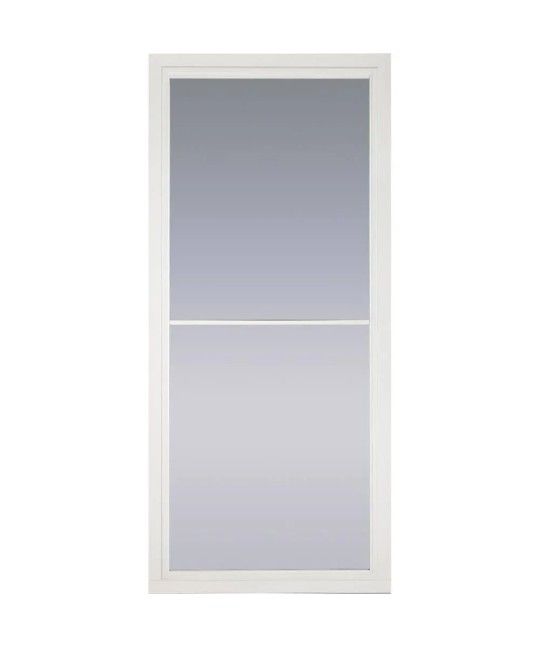 Pella
Rolscreen 36-in x 81-in White Full-View Universal Reversible Aluminum Storm Door No Top Glass, No Door Handle, No Screen
