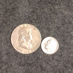 Franklin And Roosevelt Coins 1963 Denver Minted 