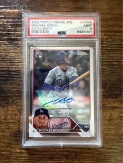 2023 Topps Chrome Update Michael Busch Autograph Rookie Card PSA 9