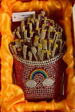 ✨ Luxury Rhinestone French Fries Clutch Purse – Original $300 Tag – NWT ✨