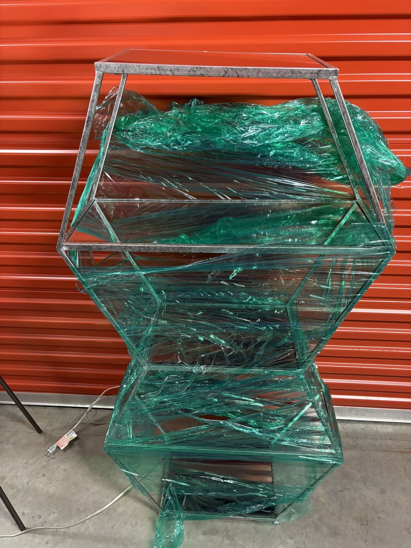 Silver Mirrored Bookcase