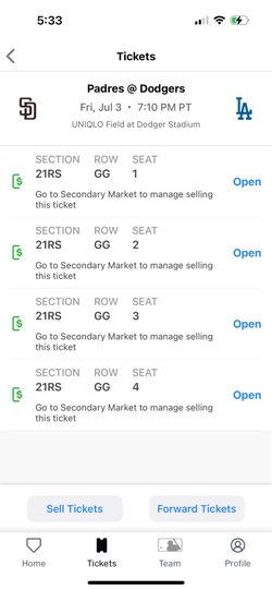 (4) Dodgers vs Padres July 3rd