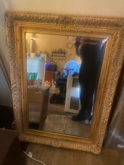 Large Gold Ornate Framed Wall Mirror