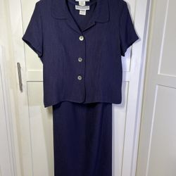 Jessica Howard Two Pieces Blue Navy Dress Size 16