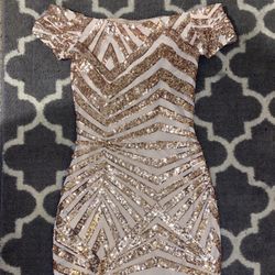 Gold Sequin Bodycon Dress 