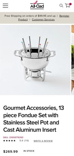 Fondue Set with Stainless Steel Pot