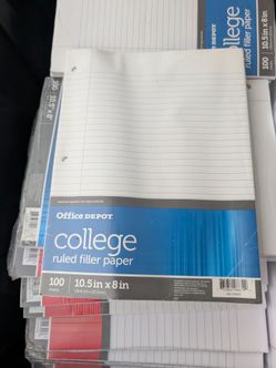 College ruled paper 5 pks $1