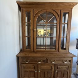 Oak Hutch (2 Separate Pieces)